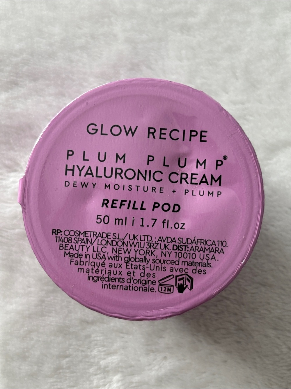 Glow Recipe Plum Plump Hyaluronic Cream Refill Pod 1.7 fl oz